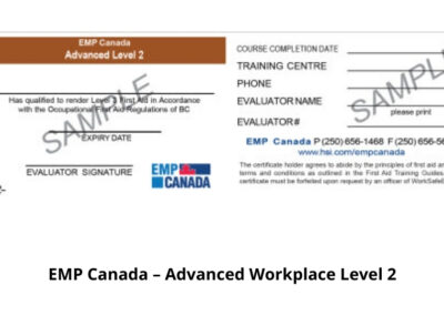 WorkSafeBC – Level 2 – EMA First Responder (newer version), Mainland Safety, First Aid Training Services, Surrey, BC