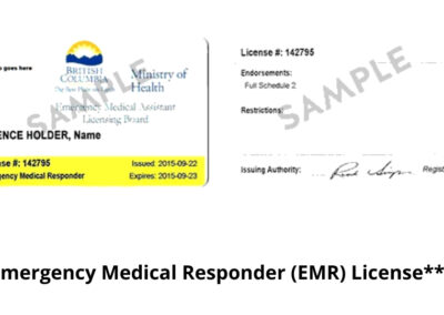 Emergency Medical Responder (EMR) License, Mainland Safety, First Aid Training Services, Surrey, BC