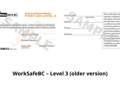 WorkSafeBC – Level 3 (older version), Mainland Safety, First Aid Training Services, Surrey, BC